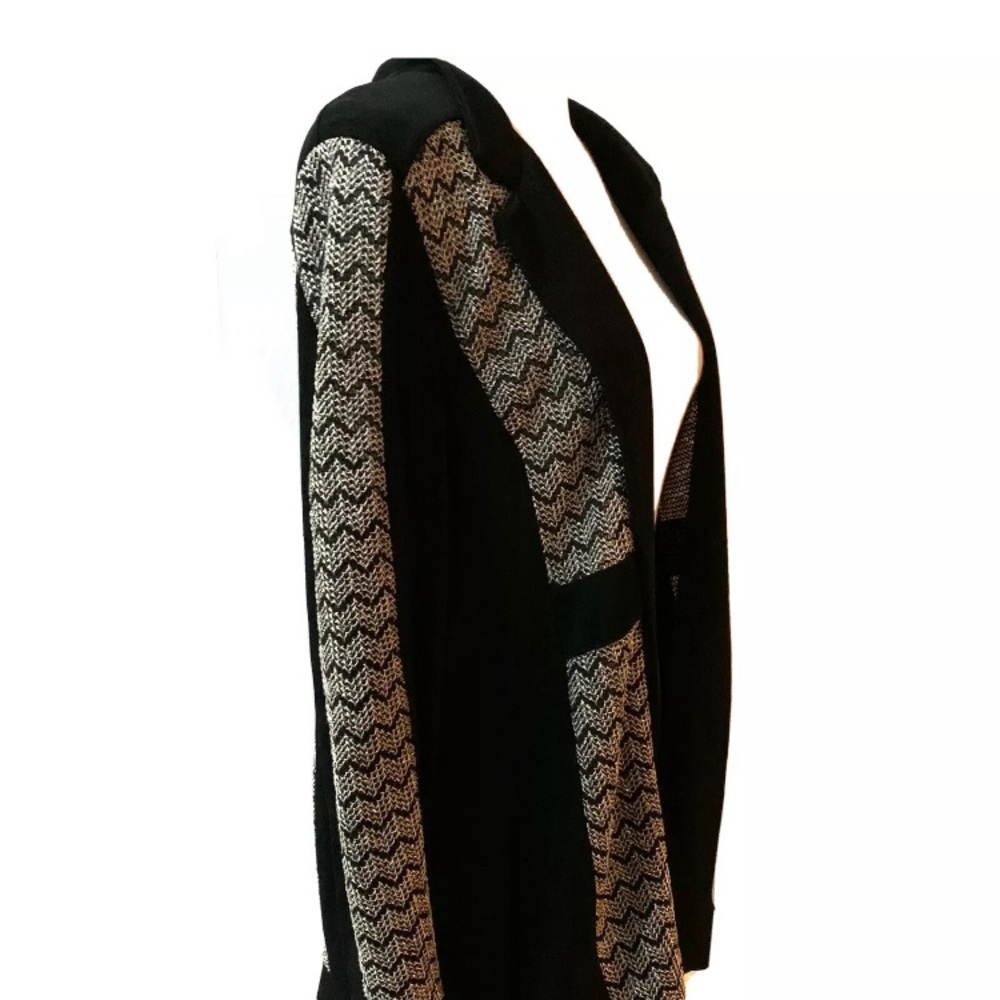 Travelers Chico's Open Jacket Black Gold Metallic - Picture 8 of 11